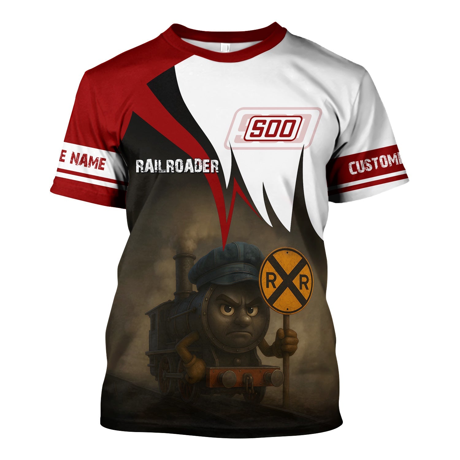 Railspirit Personalized Soo Line Railroad T-Shirt Angry Train Shirt Gift Idea For Train Lover