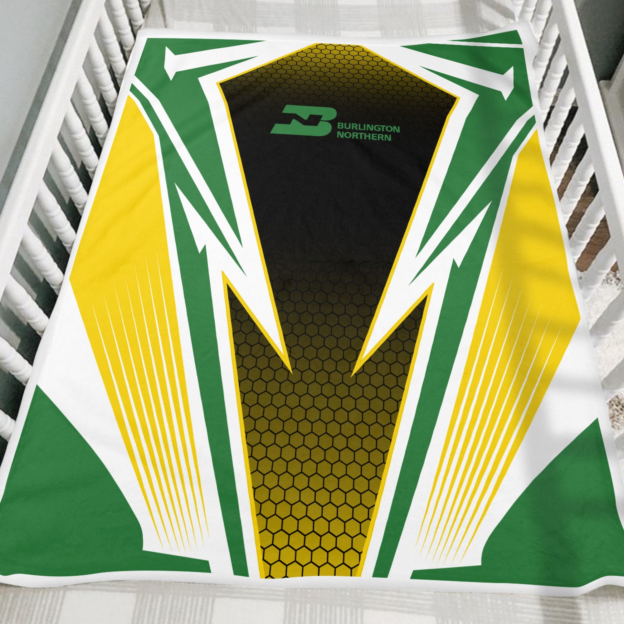 Railspirit Burlington Northern Railroad Blanket Lightning Graphic Style Blanket Gift Idea For Train Lover