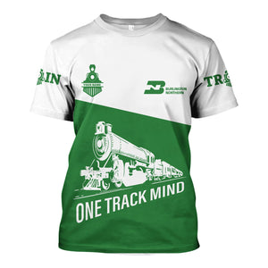 Railspirit Personalized Burlington Northern Railroad T Shirt One Track Mind Unisex Train Shirt Gift Idea For Train Lover