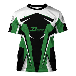 Railspirit Personalized Burlington Northern Railroad T Shirt Strong Line Style Train Unisex Shirt All Over Print