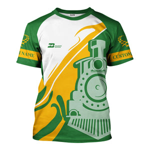 Railspirit Personalized Burlington Northern Railroad T-Shirt Flame-Inspired Style Shirt Gift Idea For Train Lovers