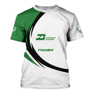 Railspirit Personalized Burlington Northern Railroad T-Shirt Unique Graphic Style Shirt For Train Enthusiasts