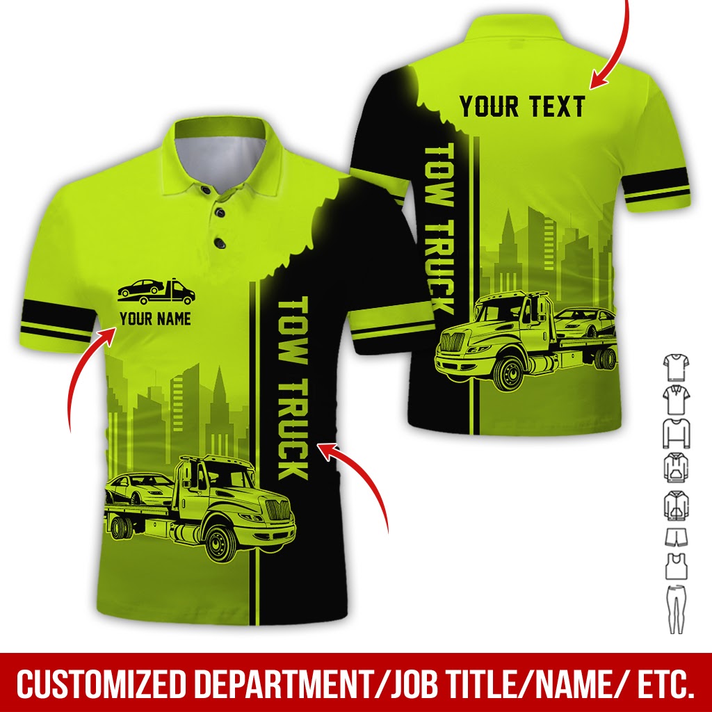 Custom Name Love Tow Truck Uniform, Personalized Tow Truck Gear