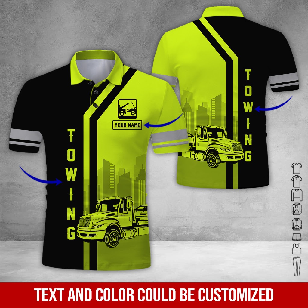 Custom Name Love Tow Truck Clothes, Personalized Driver Apparel