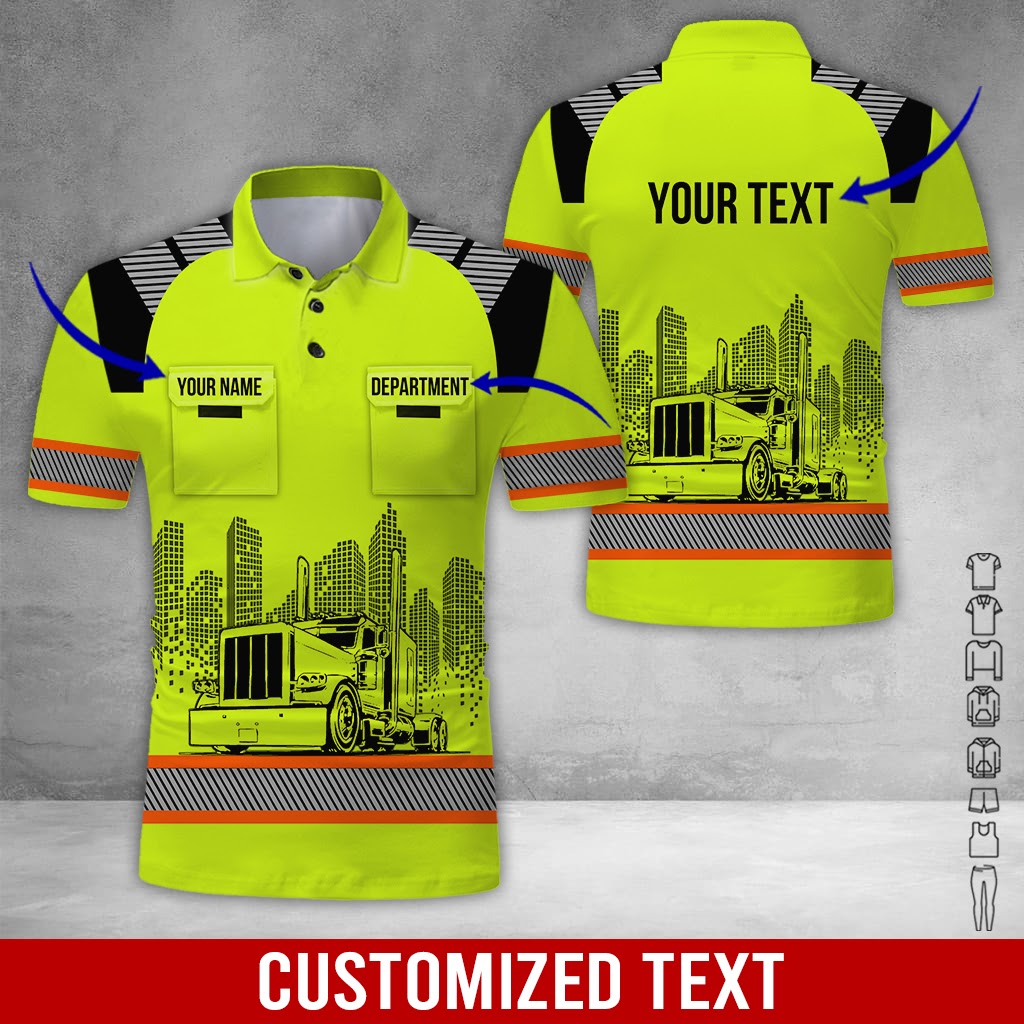 Customized Text Truck Driver Uniform Clothes, Printed Pocket, Personalized Gear