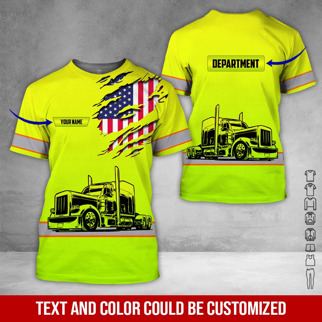 Customized Name Truck Uniform Printed Clothes, Custom Driver Gear
