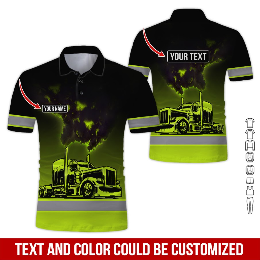 Custom Name Proud Trucker, Personalized Truck Driver Shirt, 3D Printed Graphics