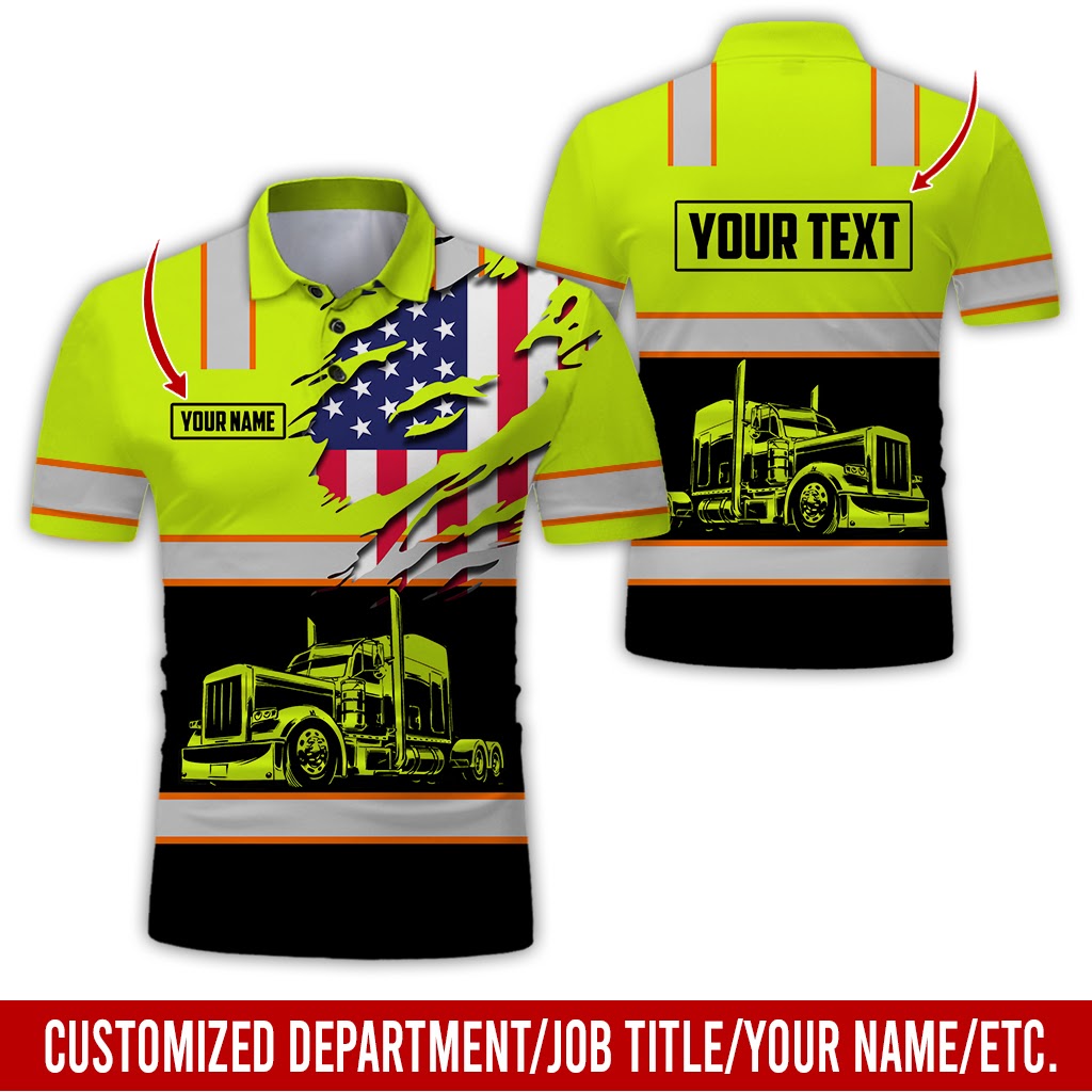 Custom Name and Truck Driver Uniform Printed Clothes, Personalized Driver Apparel