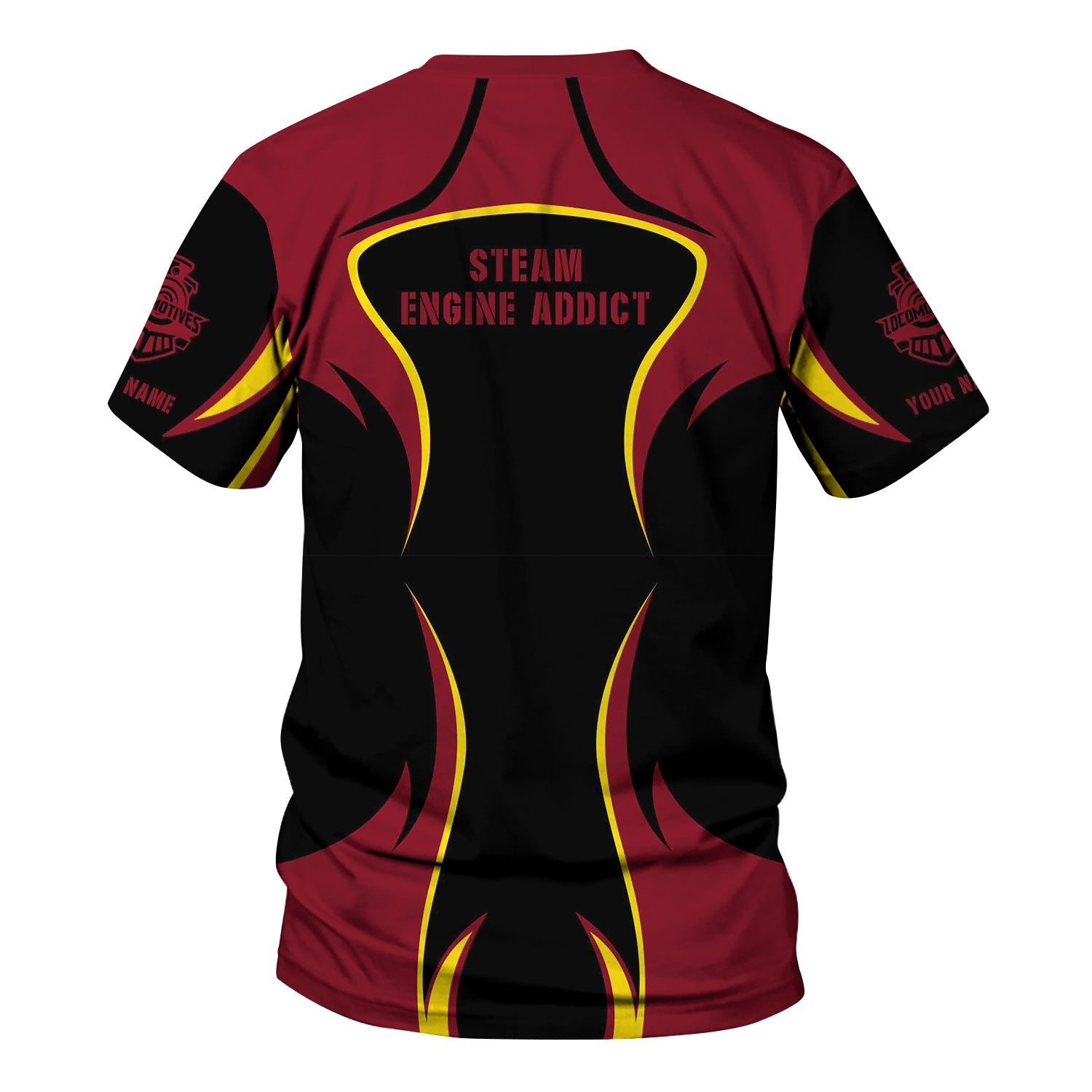 Railspirit Personalized Chicago Great Western Railroad T-Shirt Distinctive Flame Style Shirt For Steam Engine Addict