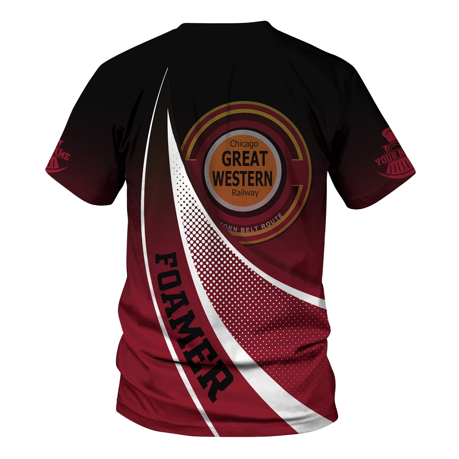 Railspirit Personalized Chicago Great Western Railroad T-Shirt Railway-Themed Style Shirt Gift Idea For Trainspotter