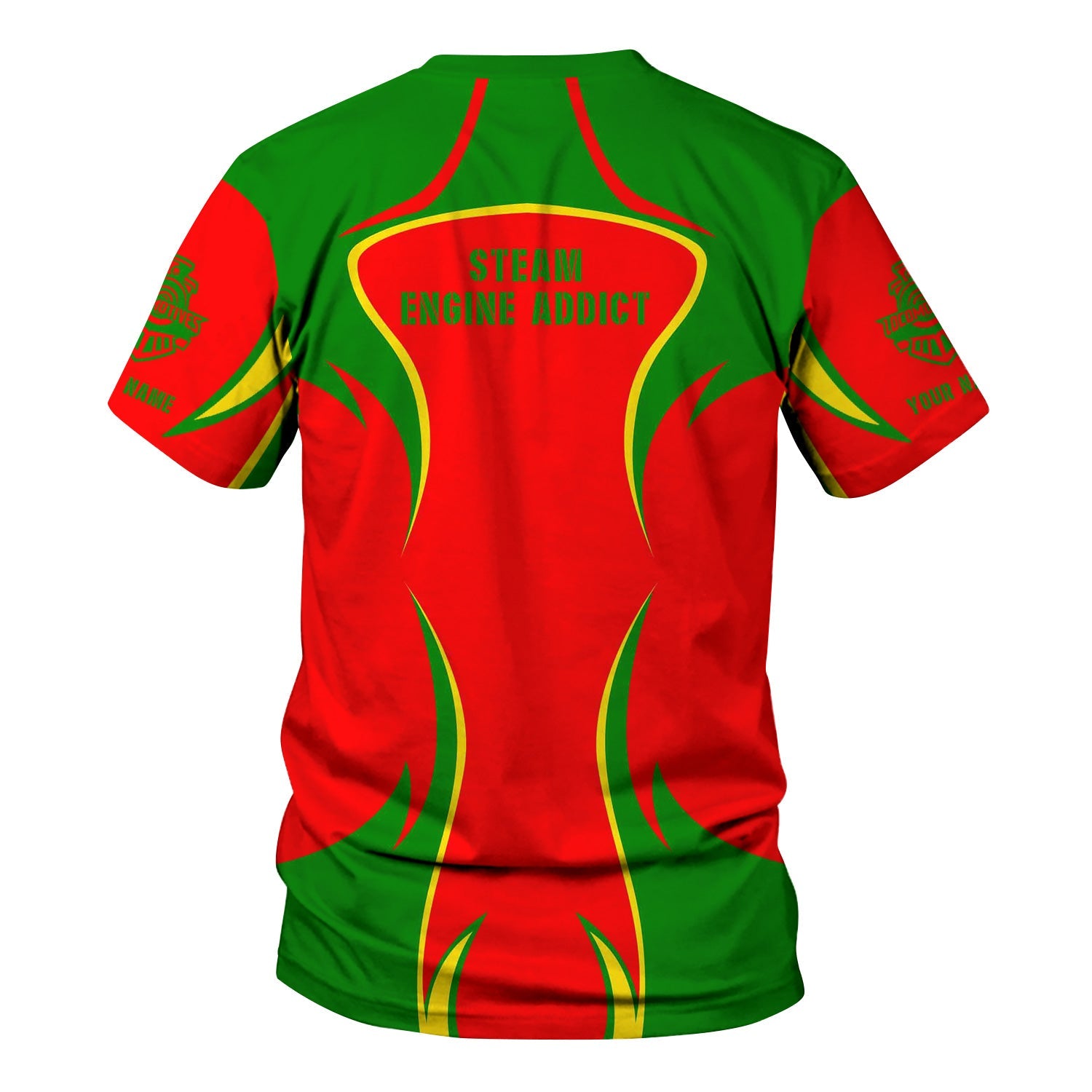 Railspirit Personalized Elgin Joliet And Eastern Railroad T-Shirt Distinctive Flame Style Shirt For Steam Engine Addict