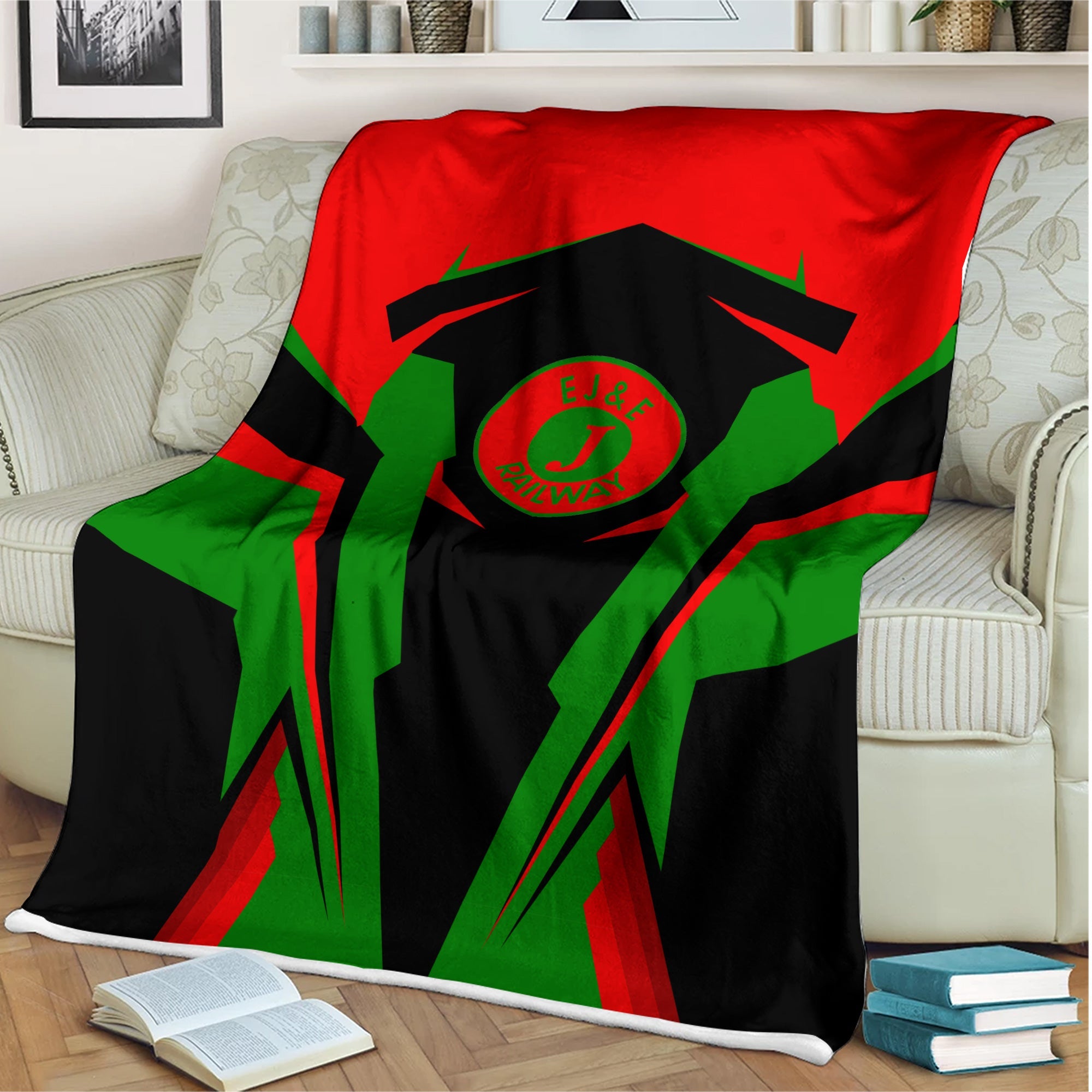 Railspirit Personalized Elgin Joliet And Eastern Railroad Blanket Strong Line Train Blanket Gift Idea For Train Lover