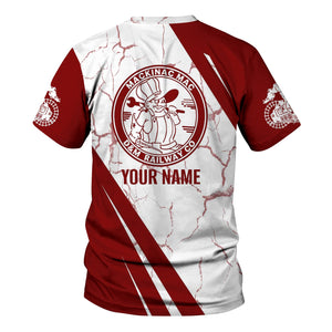 Railspirit Personalized Detroit & Mackinac Railroad T-Shirt Crackle Texture Style Shirt For Trackhead