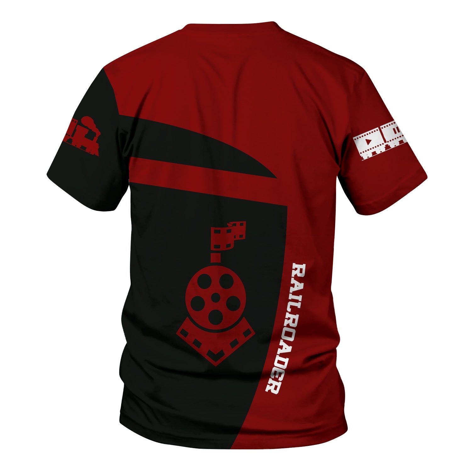 Railspirit Personalized Detroit & Mackinac Railroad T-Shirt All Aboard Steam Train Movie Projector Style Shirt