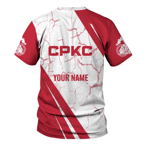 Railspirit Personalized Canadian Pacific Kansas City T-Shirt Crackle Texture Style CPKC Shirt For Trackhead