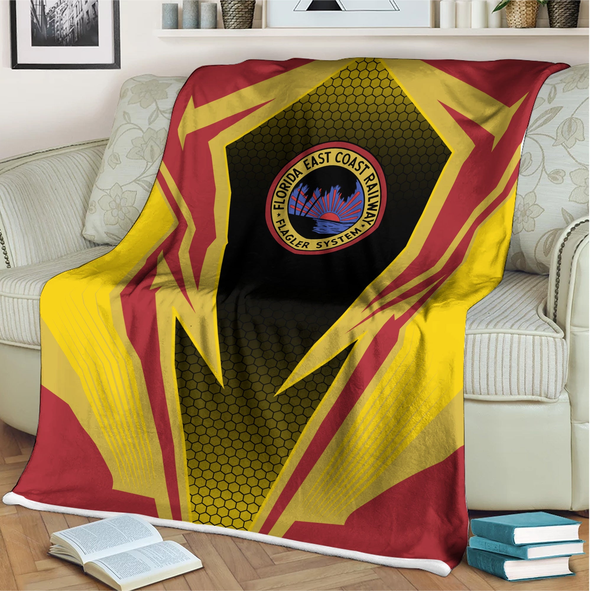 Railspirit Florida East Coast Railway Blanket Lightning Graphic Style Blanket Gift Idea For Train Lover