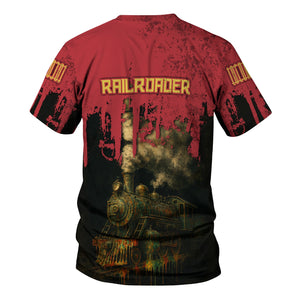 Railspirit Personalized Florida East Coast Railway T-Shirt Vintage Train Art Style Shirt For Locomotive Fans