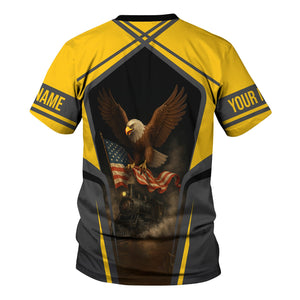 Railspirit Personalized Alaska Railroad T Shirt American Eagle Vintage Train Shirt