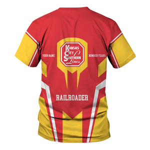 Railspirit Personalized Kansas City Southern T-Shirt Custom Year Railroader Shirt Gift Idea For Train Lover