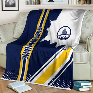 Railspirit Personalized Baltimore and Ohio Railroad Blanket Vintage B&O All Over Printed Blanket