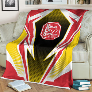 Railspirit Kansas City Southern Blanket Lightning Graphic Style Blanket Gift Idea For Train Lover