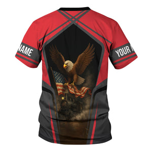 Railspirit Personalized Kansas City Southern T Shirt American Eagle Vintage Train Shirt