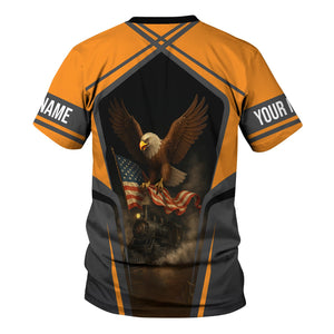 Railspirit Personalized Genesee & Wyoming Inc. Railroad T Shirt American Eagle Vintage Train Shirt