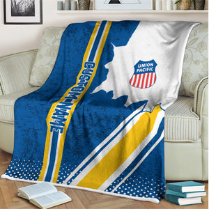Railspirit Personalized Union Pacific Railroad Blanket Vintage Big Boy All Over Printed Blanket
