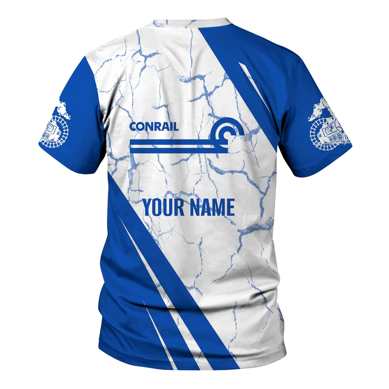 Railspirit Personalized Conrail Railroad T-Shirt Crackle Texture Style Shirt For Trackhead