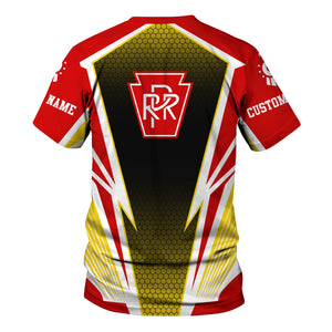 Railspirit Personalized Pennsylvania Railroad T-Shirt Lightning Graphic Style Shirt Gift Idea For Train Lover