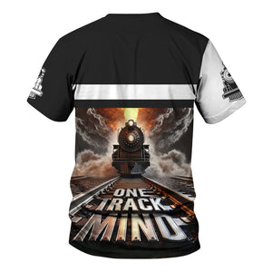 Railspirit Personalized New York Central Railroad T Shirt One Track Mind Train Printed Shirt