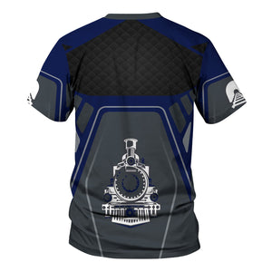 Railspirit Personalized Baltimore and Ohio Railroad T-Shirt Steam Locomotive Engine Graphic B&O Train Shirt All Over Print