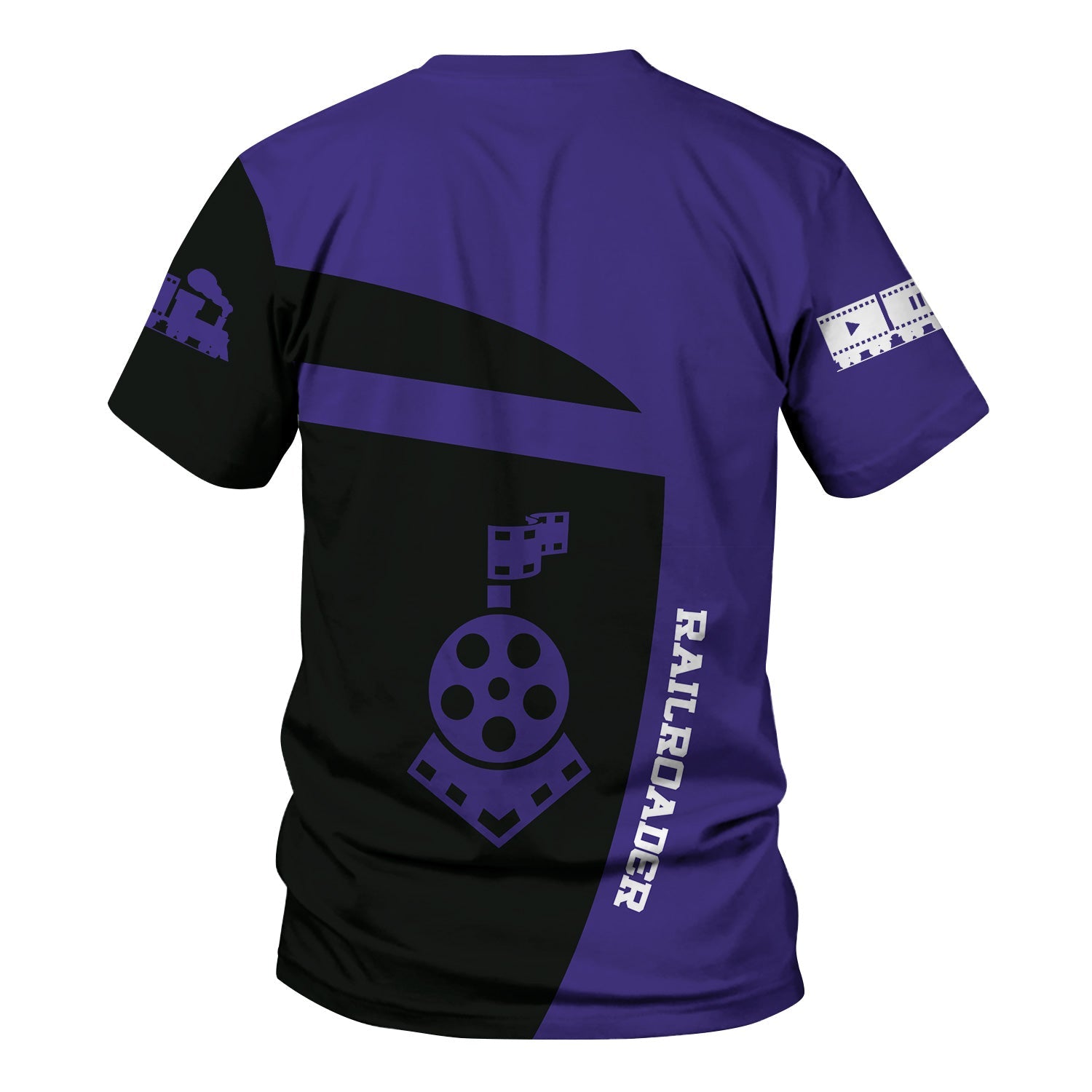 Railspirit Personalized Southern Pacific Railroad T-Shirt All Aboard Steam Train Movie Projector Style Shirt