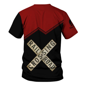 Railspirit Personalized Great Northern Railway T Shirt Railroad Crossing Printed Train Track Shirt
