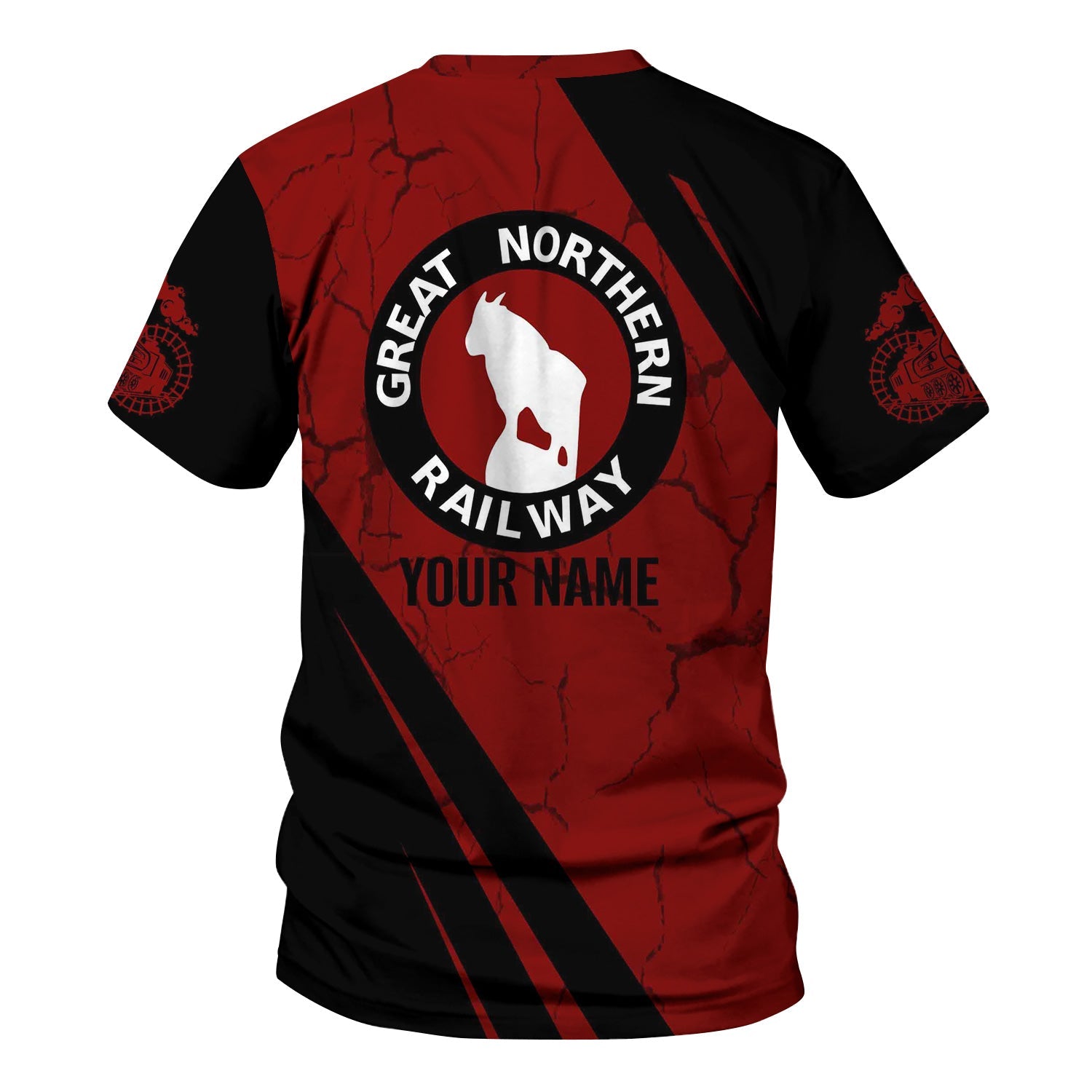 Railspirit Personalized Great Northern Railway T-Shirt Crackle Texture Style GNR Shirt For Trackhead