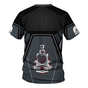 Railspirit Personalized Great Northern Railway T-Shirt Steam Locomotive Engine Graphic GNR Train Shirt All Over Print