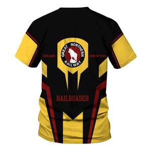 Railspirit Personalized Great Northern Railway T-Shirt Custom Year Railroader GNR Shirt Gift Idea For Train Lover