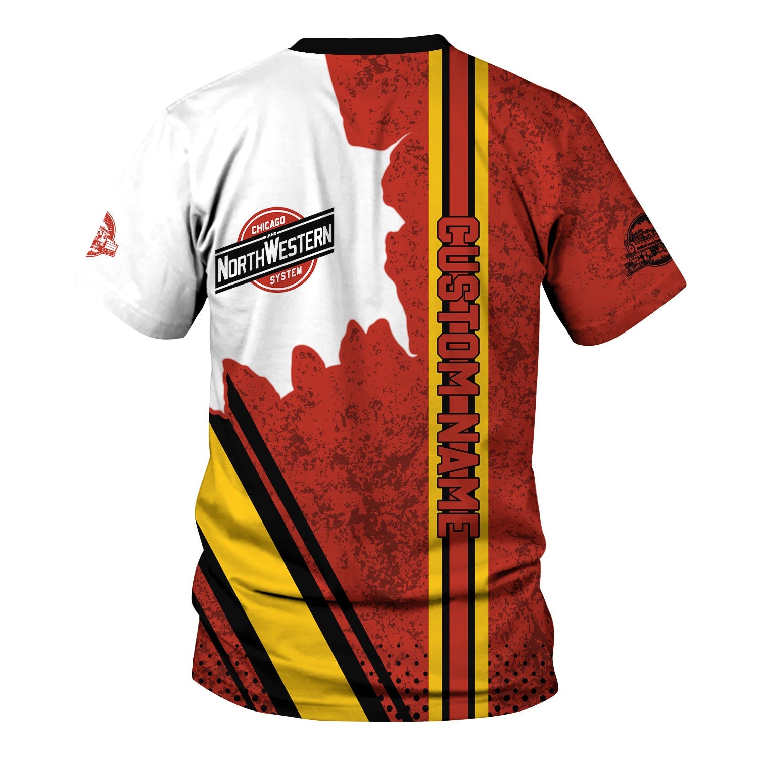 Railspirit Personalized Chicago and North Western Railway T-Shirt All Over Printed Unisex Shirt