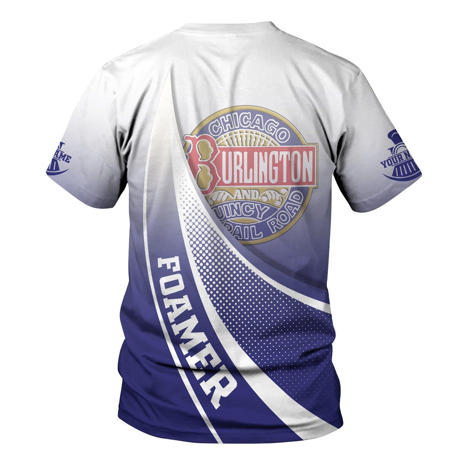Railspirit Personalized Chicago, Burlington and Quincy Railroad T-Shirt Railway-Themed Style Shirt Gift Idea For Trainspotter
