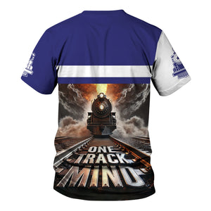 Railspirit Personalized Chicago, Burlington and Quincy Railroad T Shirt One Track Mind Train Printed Shirt