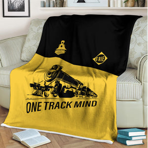 Railspirit Personalized Erie Railroad Blanket One Track Mind Train Blanket Gift Idea For Train Lover