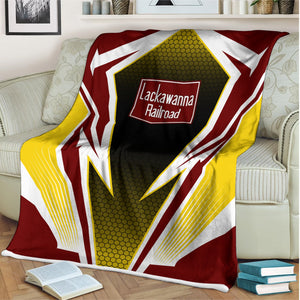 Railspirit Delaware, Lackawanna and Western Railroad Blanket Lightning Graphic Style DL&W Blanket Gift Idea For Train Lover