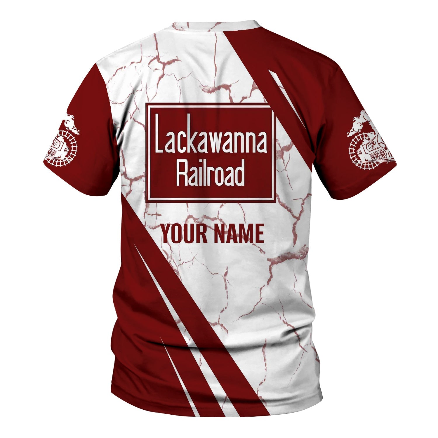 Railspirit Personalized Delaware, Lackawanna and Western Railroad T-Shirt Crackle Texture Style DL&W Shirt For Trackhead