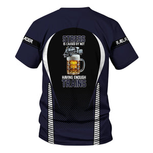 Railspirit Personalized Chessie System Railroad T Shirt Stress Is Caused By Not Having Enough Trains Shirt All Over Print