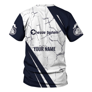 Railspirit Personalized Chessie System Railroad T-Shirt Crackle Texture Style Shirt For Trackhead