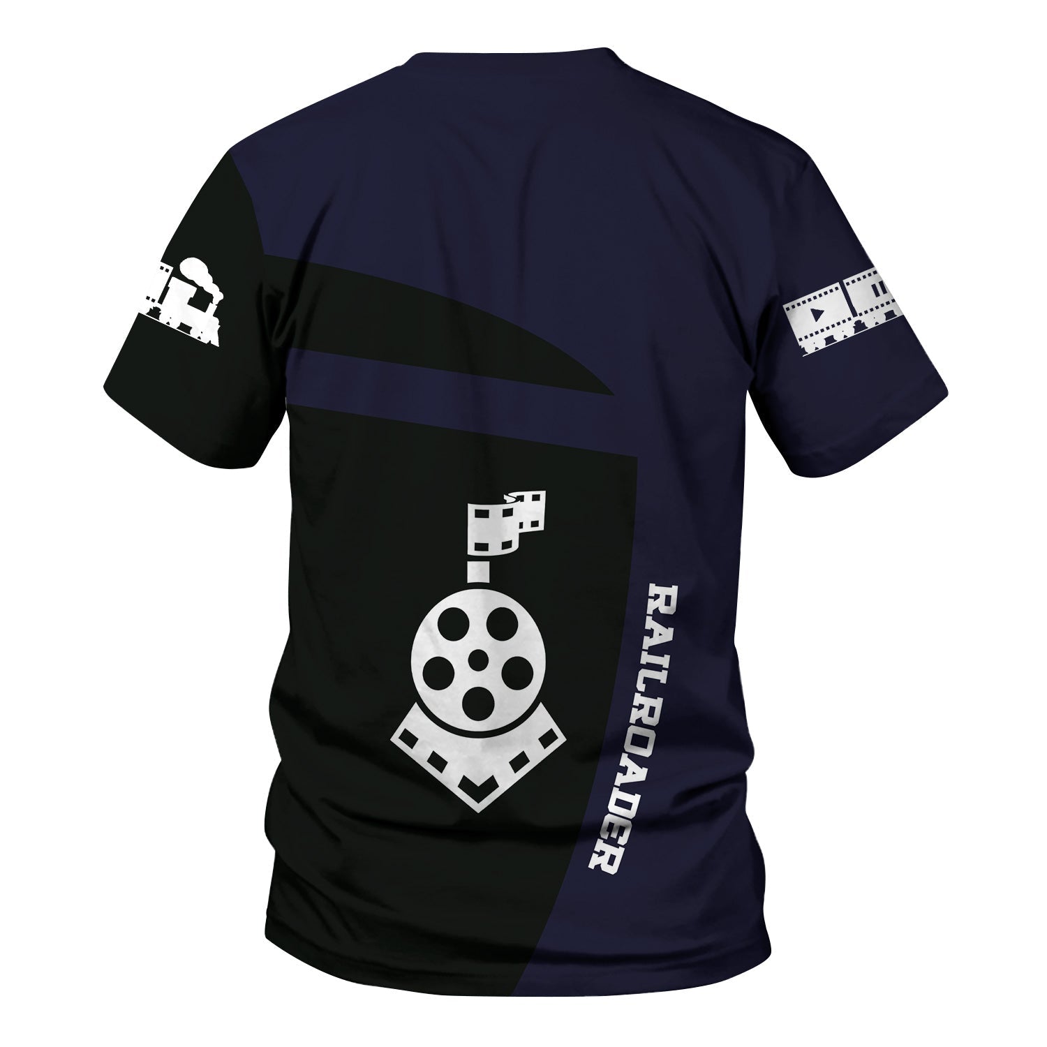 Railspirit Personalized Chessie System Railroad T-Shirt All Aboard Steam Train Movie Projector Style Shirt