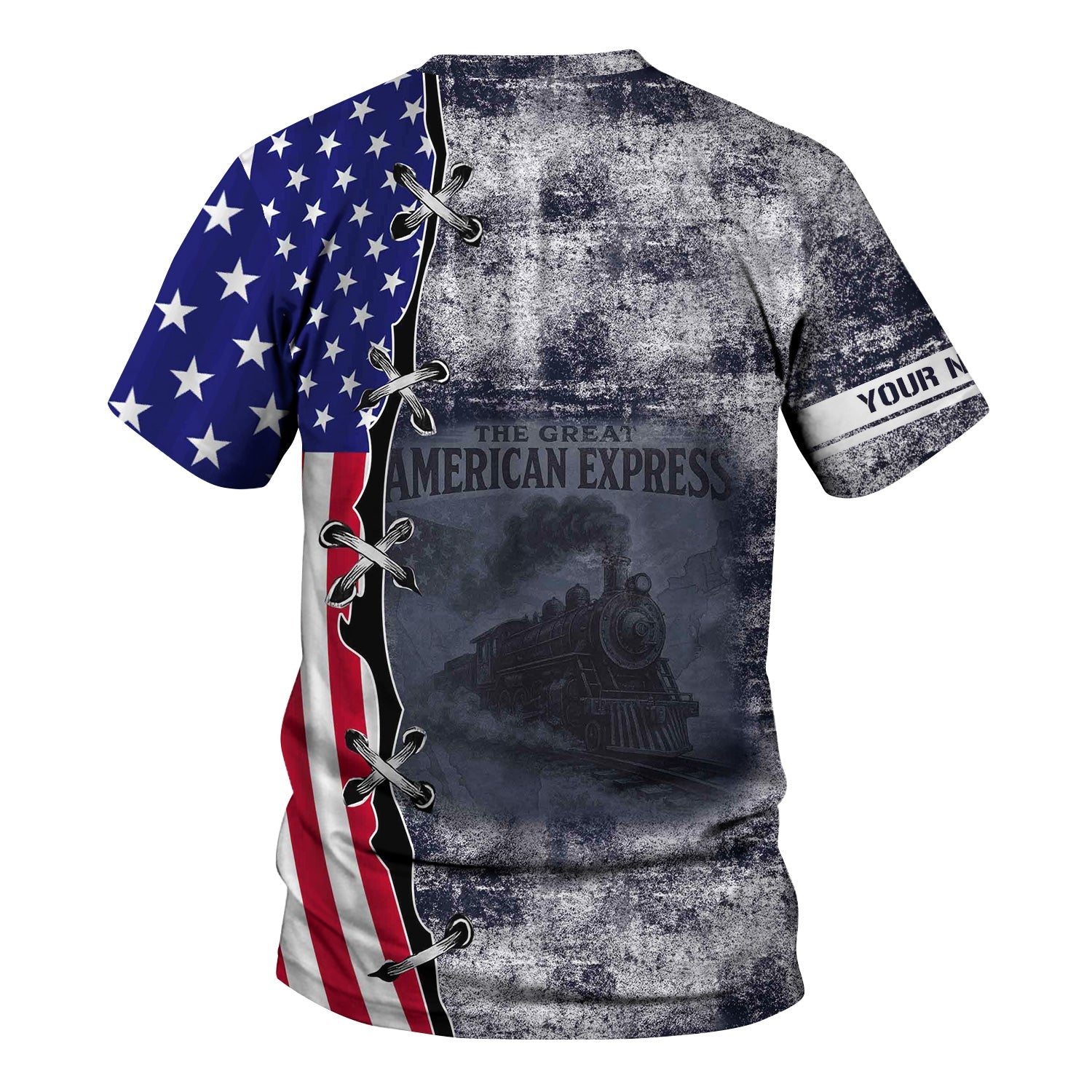 Railspirit Personalized Chessie System Railroad T-Shirt Retro American Express Train With USA Flag Shirt