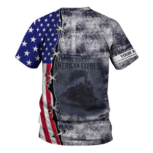 Railspirit Personalized Chessie System Railroad T-Shirt Retro American Express Train With USA Flag Shirt