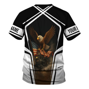 Railspirit Personalized Atlantic Coast Line Railroad T Shirt American Eagle Vintage Train Shirt