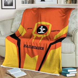 Railspirit Personalized Illinois Central Railroad Blanket Custom Year Railroader Gift Idea For Train Lover